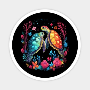 Sea Turtle Couple Valentine Magnet